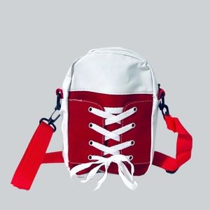 1023-Sneakers Design Canvas Crossbody Bag-Red